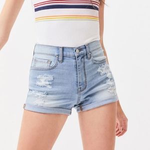 PacSun distressed high rise super stretch shortie